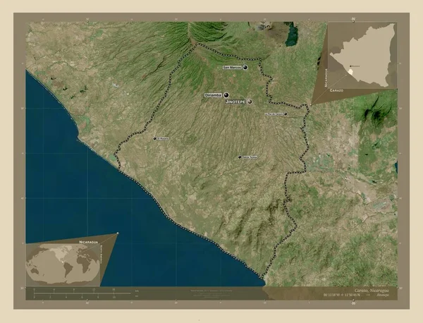 Carazo Dipartimento Del Nicaragua Mappa Satellitare Alta Risoluzione Località Nomi — Foto Stock