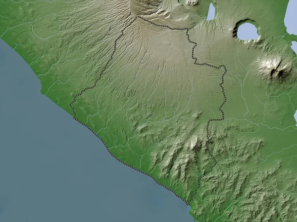 Carazo Departamento Nicaragua Mapa Elevación Coloreado Estilo Wiki Con Lagos — Foto de Stock