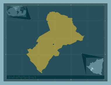 Managua, Nikaragua Bölümü. Katı renk şekli. Köşedeki yedek konum haritaları
