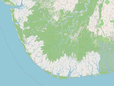 Bayelsa, Nijerya eyaleti. Açık Sokak Haritası