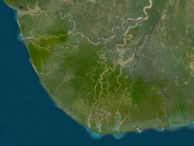 Bayelsa, Nijerya eyaleti. Düşük çözünürlüklü uydu haritası