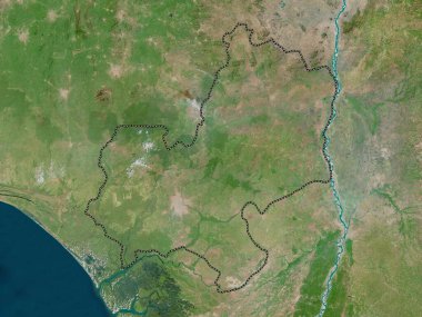 Edo, Nijerya Eyaleti. Yüksek çözünürlüklü uydu haritası