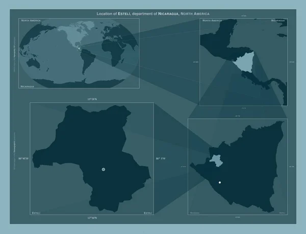 Естелі Департамент Нікарагуа Діаграма Показує Розташування Регіону Мапах Великого Масштабу — стокове фото