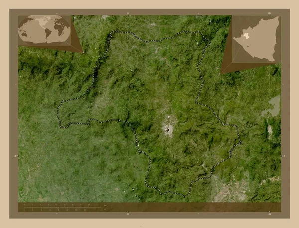 Esteli Διαμέρισμα Νικαράγουα Δορυφορικός Χάρτης Χαμηλής Ανάλυσης Γωνιακοί Χάρτες Βοηθητικής — Φωτογραφία Αρχείου