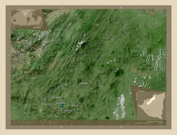 Jinotega Nikaragua Bölümü Yüksek Çözünürlüklü Uydu Bölgenin Büyük Şehirlerinin Yerleri — Stok fotoğraf