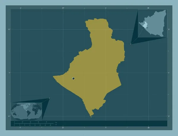 Leon Dipartimento Del Nicaragua Forma Tinta Unita Mappa Della Posizione — Foto Stock