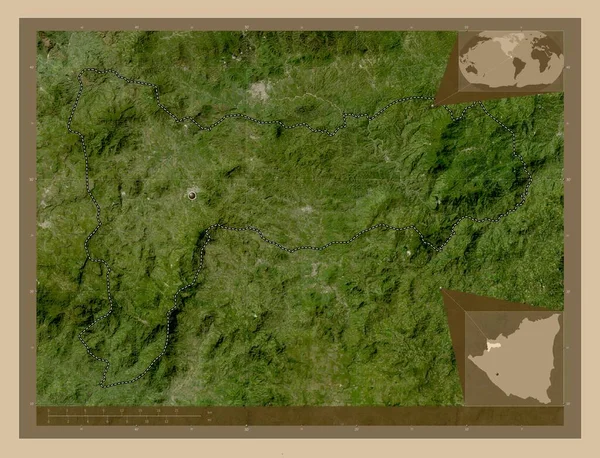ニカラグアのマドリスだ 低解像度衛星地図 コーナー補助位置図 — ストック写真