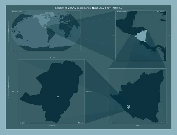 Масая Департамент Нікарагуа Діаграма Показує Розташування Регіону Мапах Великого Масштабу — стокове фото