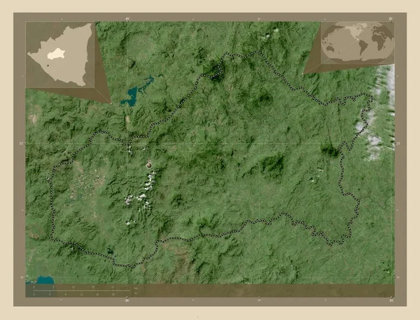 Matagalpa Διαμέρισμα Νικαράγουα Υψηλής Ανάλυσης Δορυφορικός Χάρτης Γωνιακοί Χάρτες Βοηθητικής — Φωτογραφία Αρχείου