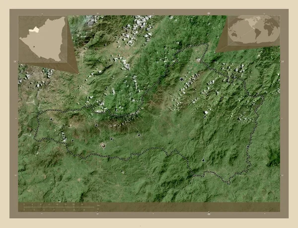 Nueva Segovia Oddělení Nikaraguy Satelitní Mapa Vysokým Rozlišením Umístění Velkých — Stock fotografie
