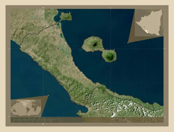 Рівас Відділ Нікарагуа Супутникова Карта Високої Роздільної Здатності Розташування Великих — стокове фото