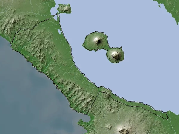 Rivas Dipartimento Del Nicaragua Mappa Dell Elevazione Colorata Stile Wiki — Foto Stock