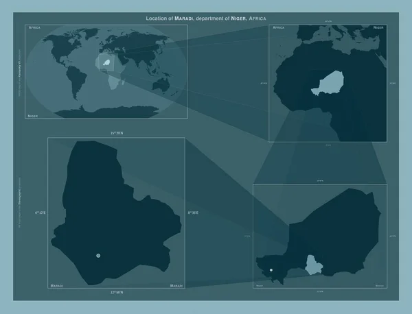 Мараді Відділ Нігеру Діаграма Показує Розташування Регіону Мапах Великого Масштабу — стокове фото
