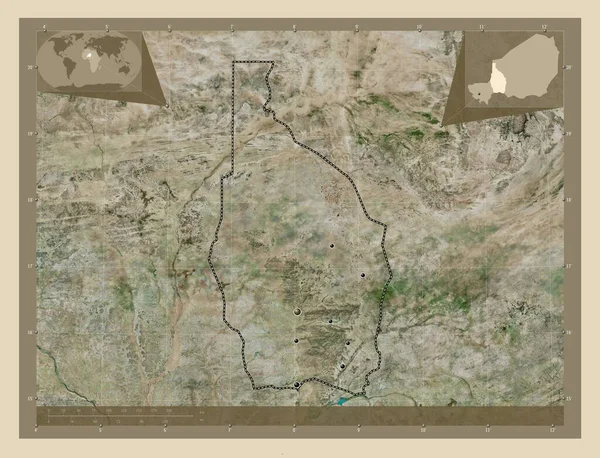 Тахуа Департамент Нігеру Супутникова Карта Високої Роздільної Здатності Розташування Великих — стокове фото