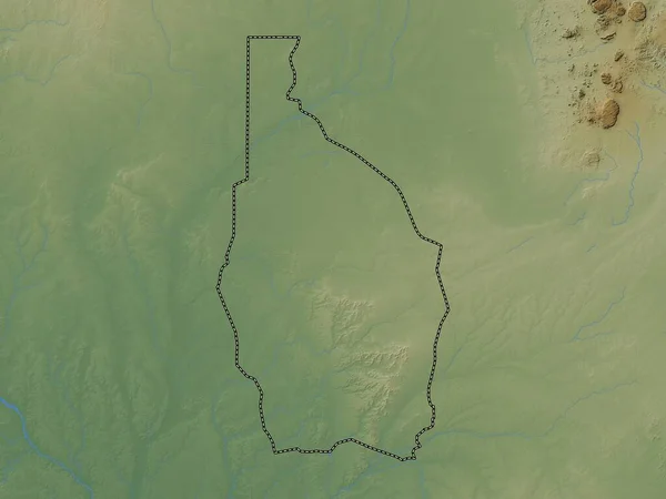 Тахуа Департамент Нигера Цветная Карта Высот Озерами Реками — стоковое фото