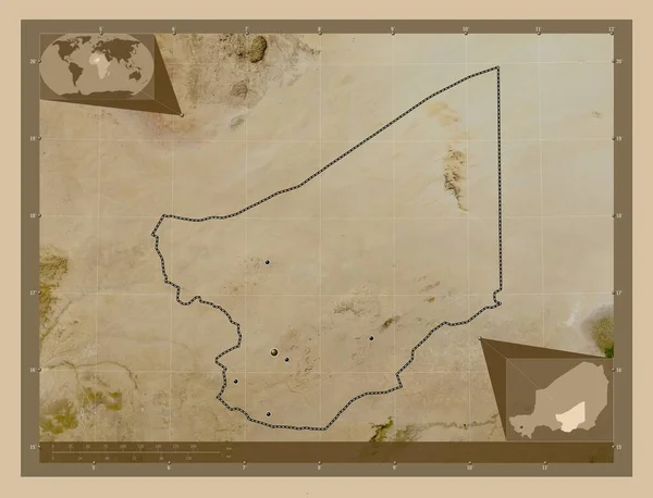 Зіндер Департамент Нігеру Супутникова Карта Низькою Роздільною Здатністю Розташування Великих — стокове фото