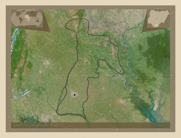 Abia Estado Nigeria Mapa Satelital Alta Resolución Ubicaciones Las Principales —  Fotos de Stock