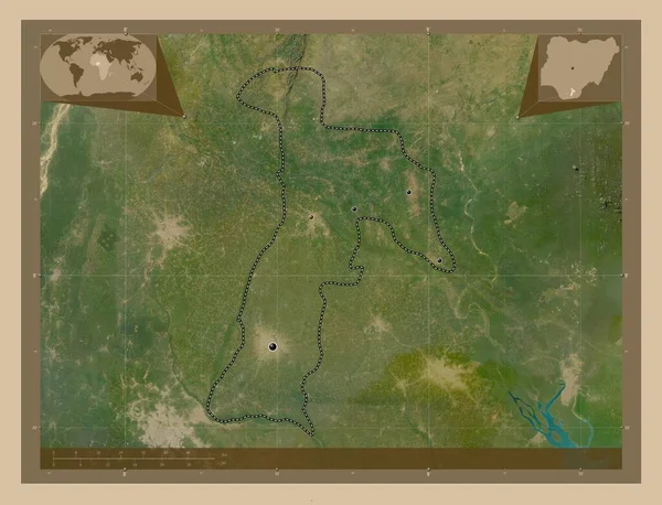 Abia Estado Nigéria Mapa Satélite Baixa Resolução Locais Das Principais — Fotografia de Stock