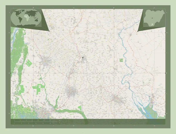 Abia Πολιτεία Της Νιγηρίας Χάρτης Του Δρόμου Γωνιακοί Χάρτες Βοηθητικής — Φωτογραφία Αρχείου