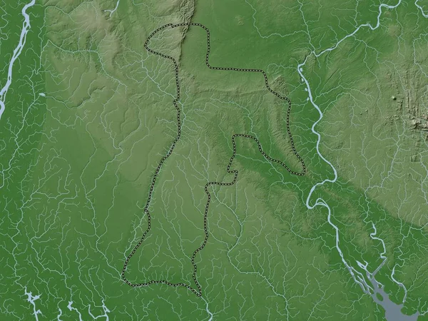 Abia État Nigeria Carte Altitude Colorée Dans Style Wiki Avec — Photo