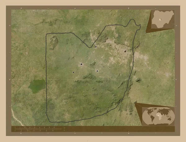 Abuja Nigéria Szövetségi Fővárosa Kis Felbontású Műholdas Térkép Régió Nagyvárosainak — Stock Fotó