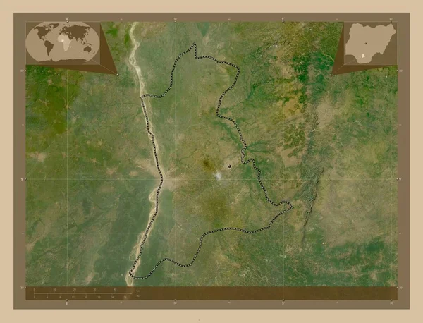 Анамбра Штат Нігерія Супутникова Карта Низькою Роздільною Здатністю Кутові Допоміжні — стокове фото