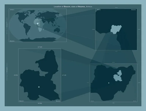 Bauchi Estado Nigéria Diagrama Mostrando Localização Região Mapas Maior Escala — Fotografia de Stock