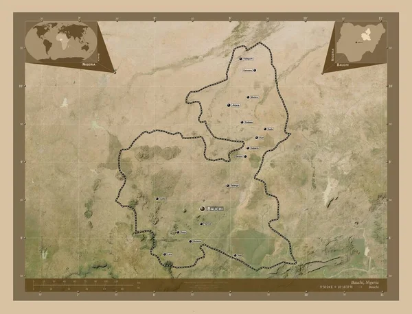 Бауті Штат Нігерія Супутникова Карта Низькою Роздільною Здатністю Місця Розташування — стокове фото