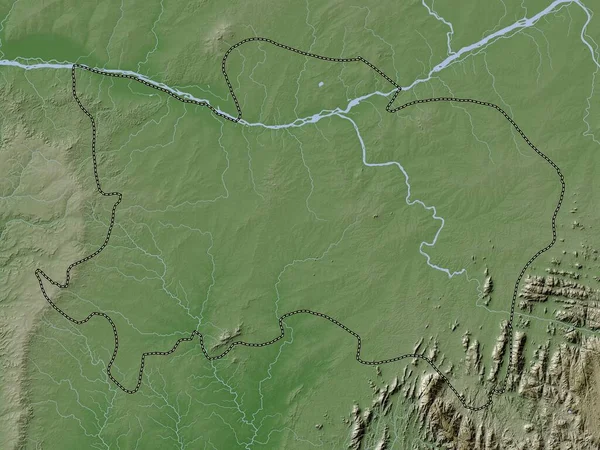 Benue Stát Nigérie Výškové Mapy Barevné Stylu Wiki Jezery Řekami — Stock fotografie