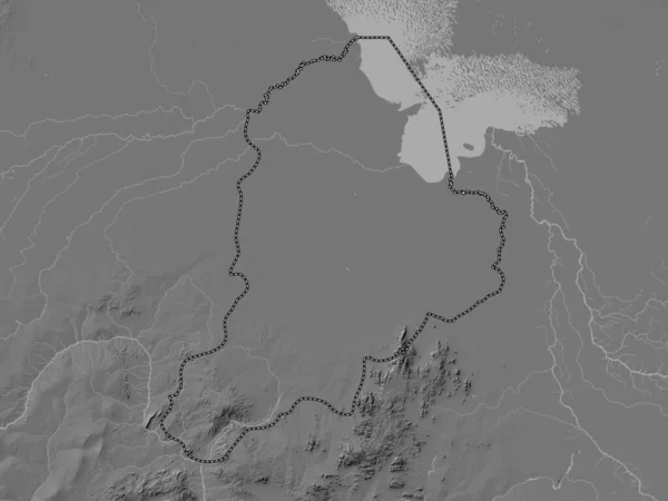 Borno Stan Nigeria Dwupoziomowa Mapa Wysokości Jeziorami Rzekami — Zdjęcie stockowe