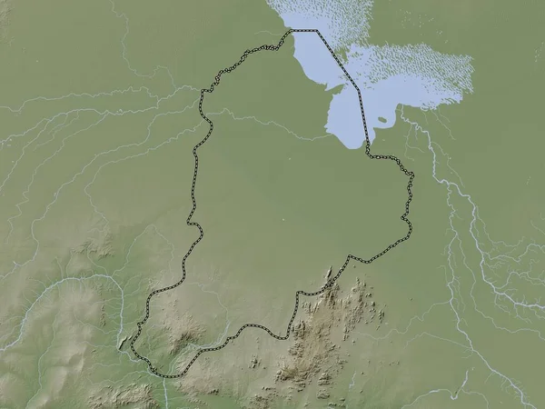 Borno Bundesstaat Nigeria Höhenkarte Wiki Stil Mit Seen Und Flüssen — Stockfoto