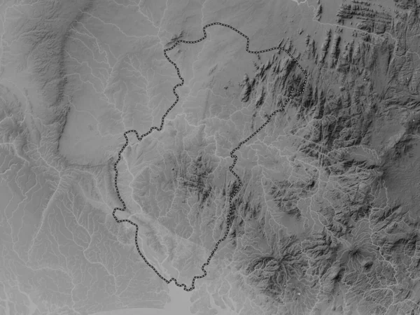 Кросс Ривер Штат Нигерия Карта Высот Оттенках Серого Озерами Реками — стоковое фото
