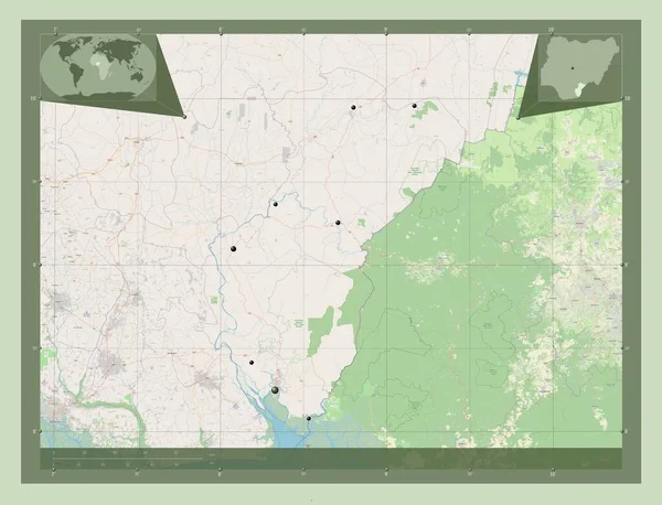 Cross River Bundesstaat Nigeria Open Street Map Standorte Der Wichtigsten — Stockfoto