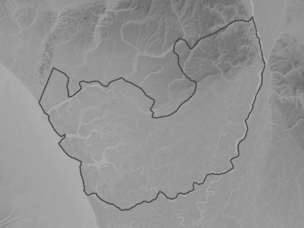 Delta État Nigeria Carte Altitude Niveaux Gris Avec Lacs Rivières — Photo