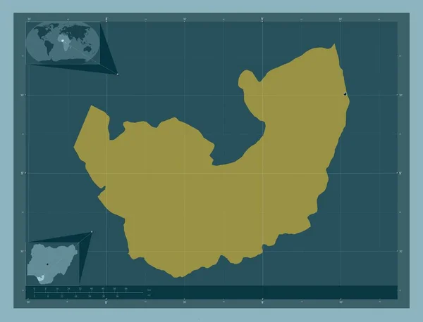 Дельта Штат Нигерия Твердая Форма Цвета Вспомогательные Карты Расположения Углов — стоковое фото