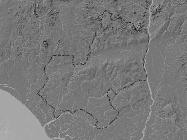 Эдо Штат Нигерия Карта Высот Билевеля Озерами Реками — стоковое фото