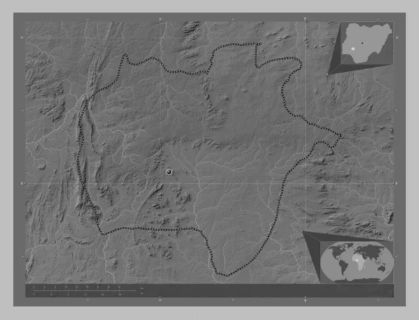 Ekiti Stát Nigérie Výškové Mapy Jezery Řekami Pomocné Mapy Polohy — Stock fotografie