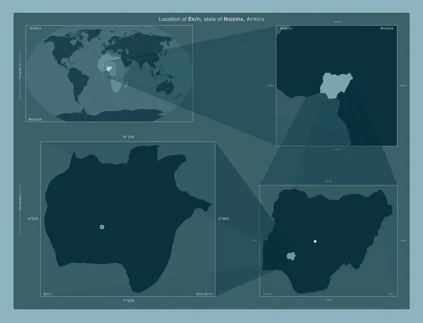 Ekiti Nijerya Eyaleti Büyük Ölçekli Haritalarda Bölgenin Yerini Gösteren Diyagram — Stok fotoğraf