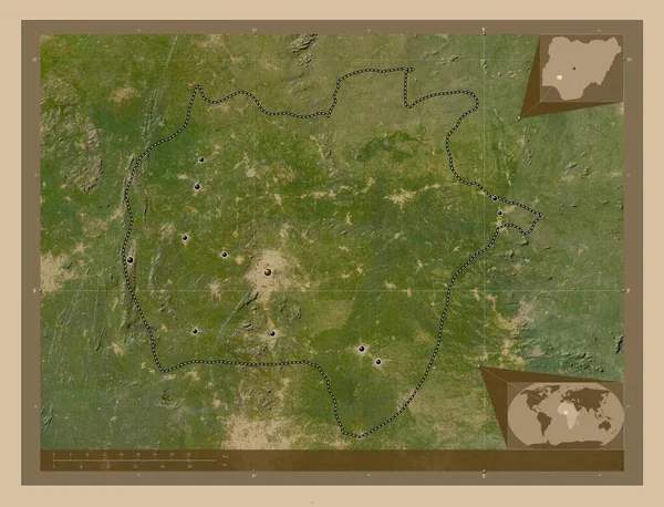 Екіті Штат Нігерія Супутникова Карта Низькою Роздільною Здатністю Розташування Великих — стокове фото
