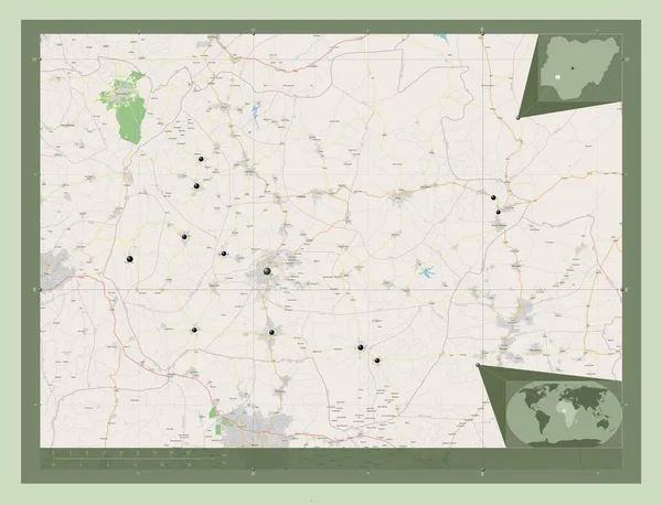 Ekiti Stan Nigeria Otwórz Mapę Ulic Lokalizacje Dużych Miast Regionu — Zdjęcie stockowe