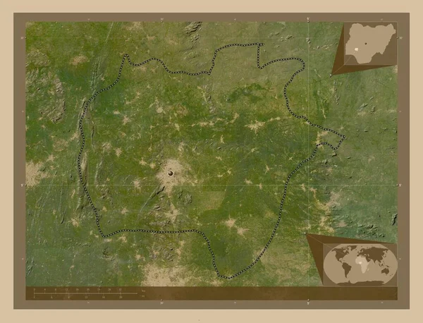 Ekiti Штат Нигерия Карта Спутника Низкого Разрешения Вспомогательные Карты Расположения — стоковое фото