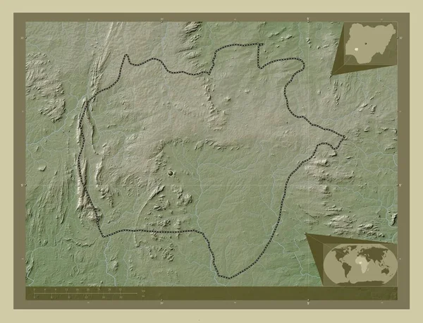 Εκίτι Πολιτεία Της Νιγηρίας Υψόμετρο Χάρτη Χρωματισμένο Στυλ Wiki Λίμνες — Φωτογραφία Αρχείου