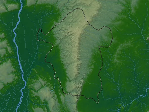Энугу Штат Нигерия Цветная Карта Высот Озерами Реками — стоковое фото