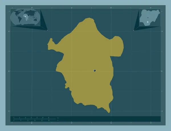 Энугу Штат Нигерия Твердая Форма Цвета Вспомогательные Карты Расположения Углов — стоковое фото