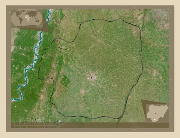 伊莫州 尼日利亚 高分辨率卫星地图 角辅助位置图 — 图库照片