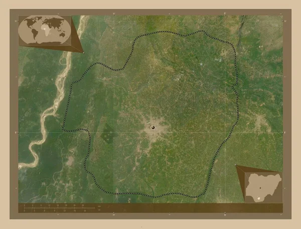 Imo Πολιτεία Της Νιγηρίας Δορυφορικός Χάρτης Χαμηλής Ανάλυσης Γωνιακοί Χάρτες — Φωτογραφία Αρχείου