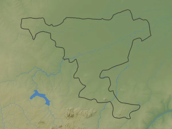 Джиґава Штат Нігерія Кольорові Карти Висот Озерами Річками — стокове фото