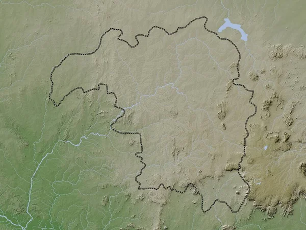 Kaduna Stan Nigeria Mapa Wzniesień Kolorowa Stylu Wiki Jeziorami Rzekami — Zdjęcie stockowe