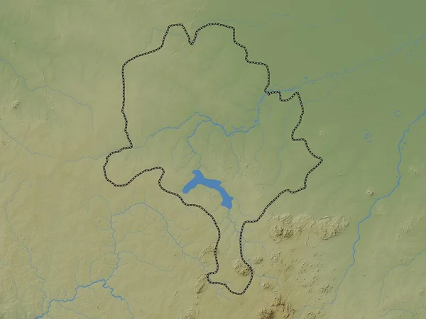 Κάνο Πολιτεία Της Νιγηρίας Χρωματιστός Υψομετρικός Χάρτης Λίμνες Και Ποτάμια — Φωτογραφία Αρχείου