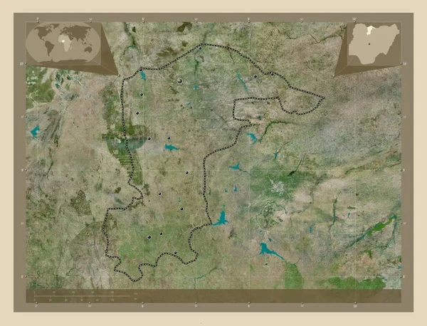 Κατσίνα Πολιτεία Της Νιγηρίας Υψηλής Ανάλυσης Δορυφορικός Χάρτης Τοποθεσίες Μεγάλων — Φωτογραφία Αρχείου